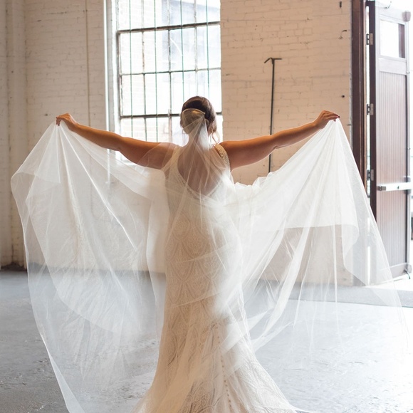 New Cathedral Wedding Veil with Blusher Two Tier